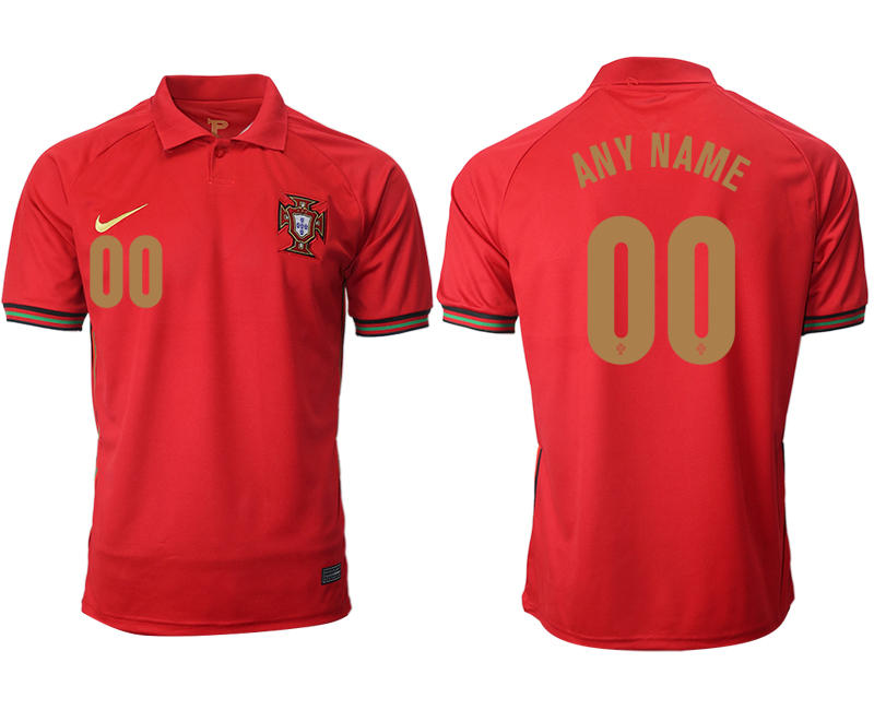 Men 2021 European Cup Portugal home aaa version red customized Soccer Jersey